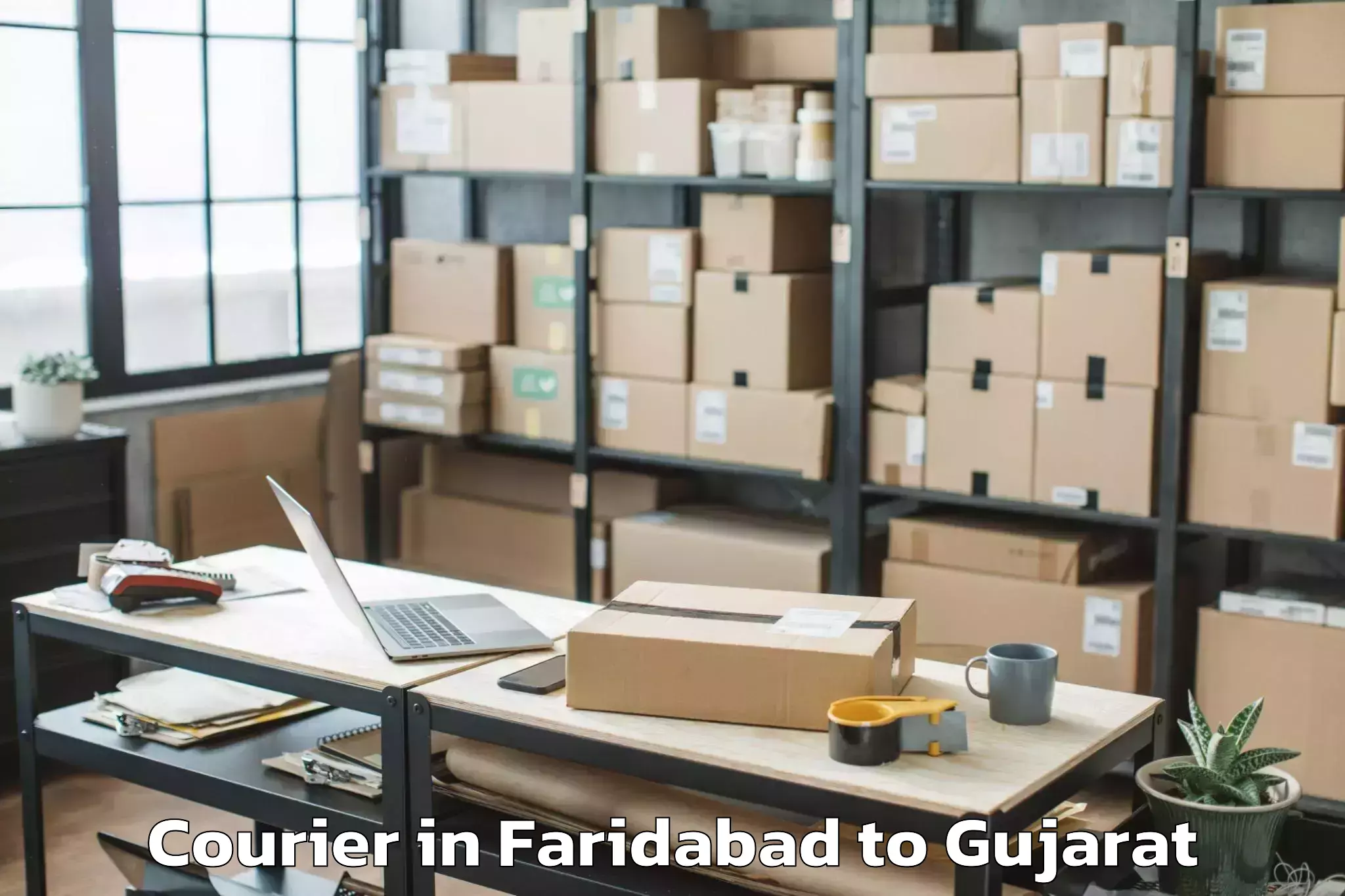 Reliable Faridabad to Deendayal Port Trust Courier